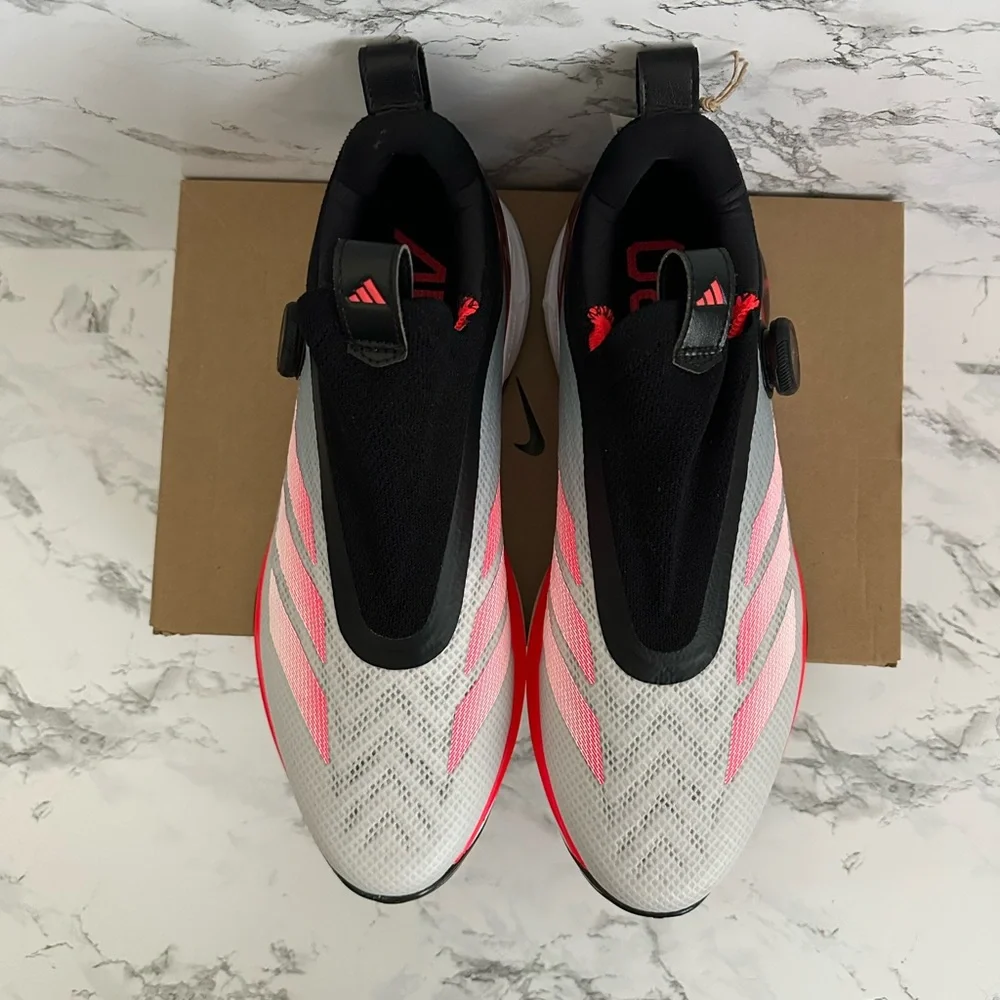 Adidas Adizero ZG BOA Spikeless Golf Shoes Athletic White Lucid Red Men Size 10